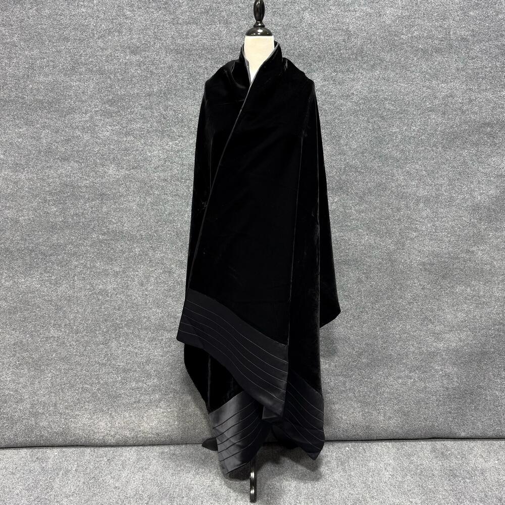 Vintage Giorgio Armani Shawl Womens Borgonuovo 21 Black Silk Velvet Wrap Italy